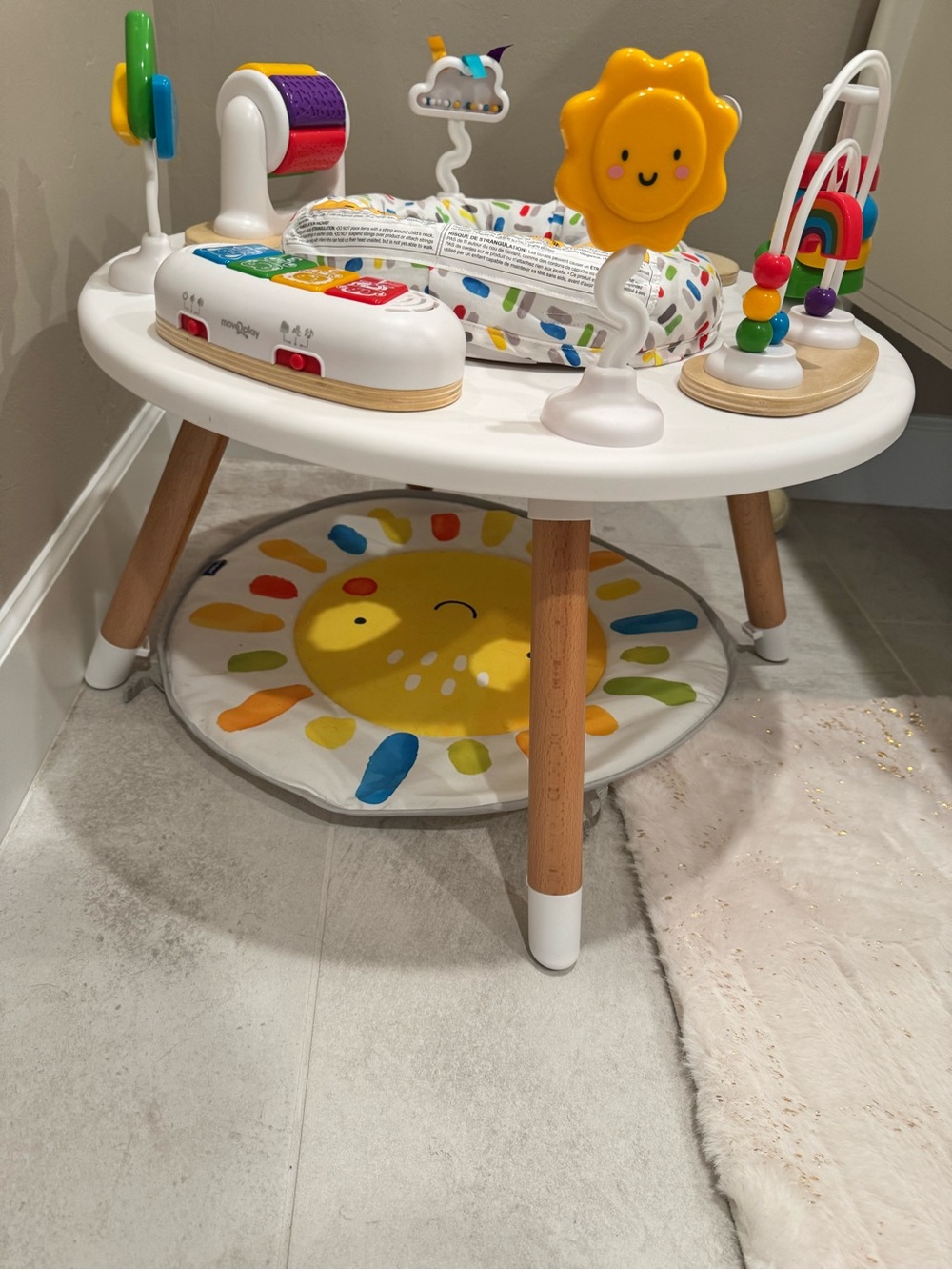 Activity Play Table with Colorful Sun Seat - White - Picture 3 of 3